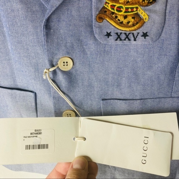 NWT Gucci Oxford embroidered kids boy girl blazer jacket 4 S authentic designer - Picture 7 of 16